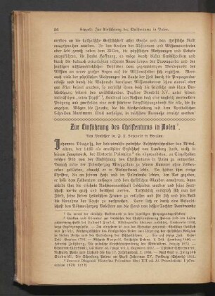 Zur Einführung des Christentums in Polen
