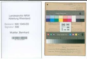 Entnazifizierung Bernhard Mueller , geb. 11.02.1920 ()
