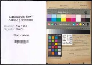 Entnazifizierung Anna Blings , geb. 20.07.1895 ()