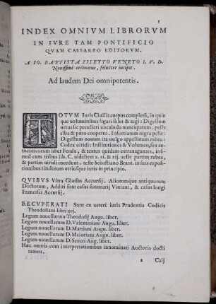 Index omnivm librorvm in ivre tam pontificio qvam caesareo editorvm