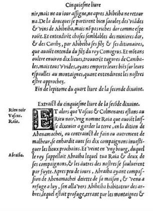 Extraict du cinquisme liure de la seco[n]de dixaine.