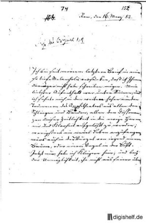74: Brief von Wilhelm Heinse an Friedrich Heinrich Jacobi