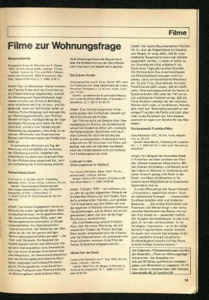 Filme zur Wohnungsfrage (Teil 2)