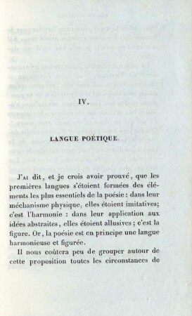 IV. Langue poétique