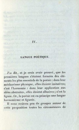 IV. Langue poétique