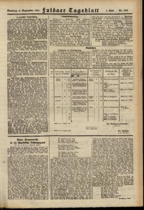 Zweite Ausgabe vom Samstag, den 03. September 1921.