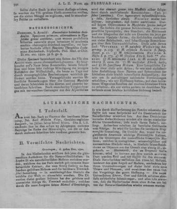 Reichenbach, H. G. L.: Amoenitates Botanicae Dresdenses. Specimum 1. Observationes In Myosotidis Genus Continens. Dresden: Arnold 1820