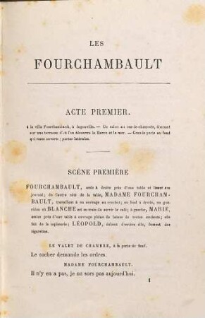 Les Fourchambault : comédie en cinq actes