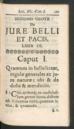 Caput I. Quantum in bello liceat, regulae generales ex iure naturae ...