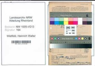 Entnazifizierung Heinrich Walter Wietfeld , geb. 14.04.1896 (Angestellter)