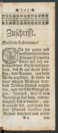 Zuschrifft