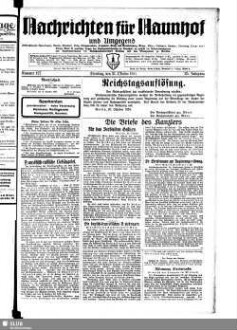 Nachrichten für Naunhof und Umgegend : (Albrechtshain, Ammelshain, Beucha, Borsdorf, Eicha, Erdmannshain, Fuchshain, Groß- und Kleinsteinberg, Klinga, Köhra, Lindhardt, Pomßen, Staudnitz, Threna usw.)