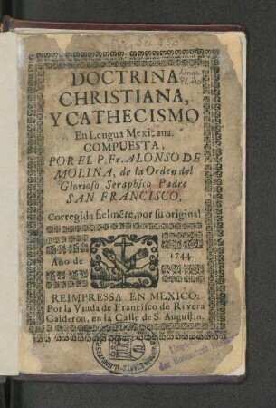 Doctrina christiana y cathecismo en lengua mexicana