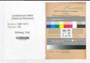 Entnazifizierung Fritz Bollweg , geb. 08.10.1894 (Vollziehungsbeamter)