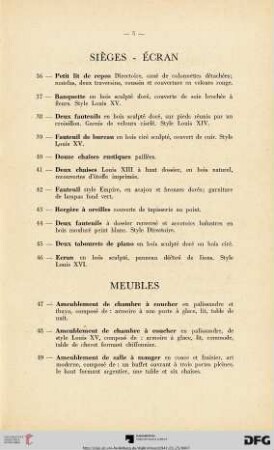 Meubles (Nr. 47-80)