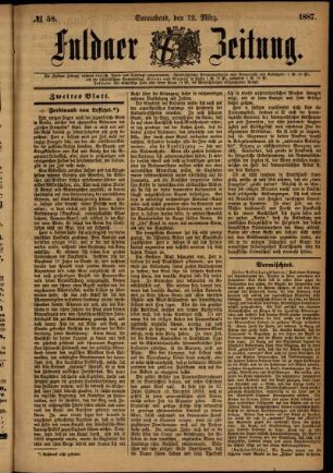 Ausgabe vom Samstag, den 12. März 1887.