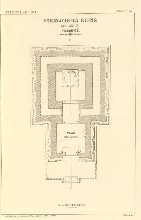 Plate IX. Abhayagiriya ruins. Section II. Pilima-gé. Plan (restored).