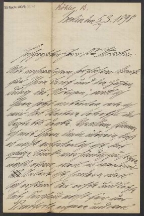 Brief an B. Schott's Söhne : 05.03.1898