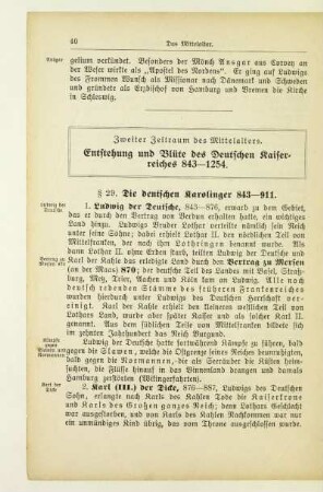 Zweiter Zeitraum. Entstehung und Blüte des Deutschen Kaiserreiches 843 - 1254