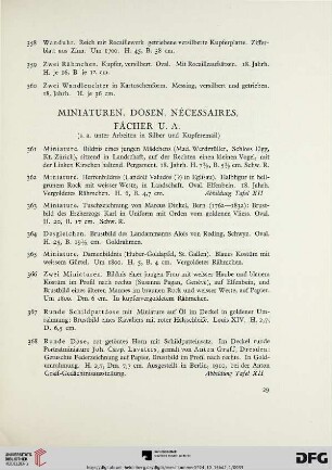Miniaturen, Dosen, Nécessaires, Fächer u. a. (Nr. 361-415)