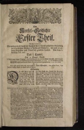 Der Apostel-Geschichte Erster Theil.