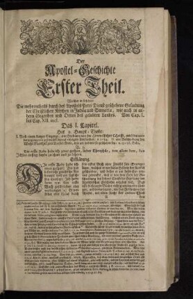 Der Apostel-Geschichte Erster Theil.