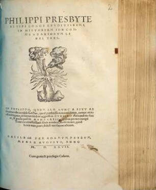 Philippi Presbyteri Viri Longe Ervditissimi, In Historiam Iob Commentariorvm Libri Tres