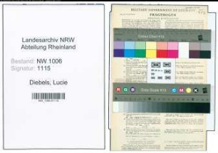 Entnazifizierung Lucie Diebels , geb. 31.08.1902 ()