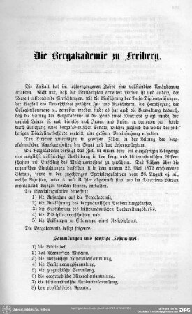 Die Bergakademie Freiberg