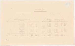 Umbau eines Landhauses Monatskonkurrenz Februar 1933: Variante: Aufriss Nordansicht, Ostansicht; Maßstabsleiste