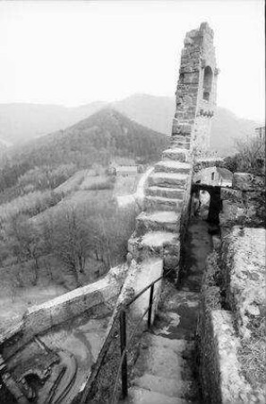 Fleckenstein: Burgruine Fleckenstein, Treppe zur Burgplattform