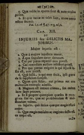 Cap. XIII. De Injuriis seu Delictis Majoribus.