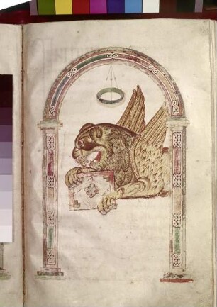 Codex Millenarius — Symbol des Evangelisten Markus: Löwe, Folio 110recto
