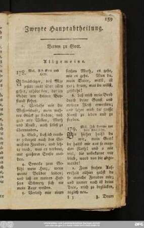 Zweyte Hauptabtheilung. Bitten zu Gott.