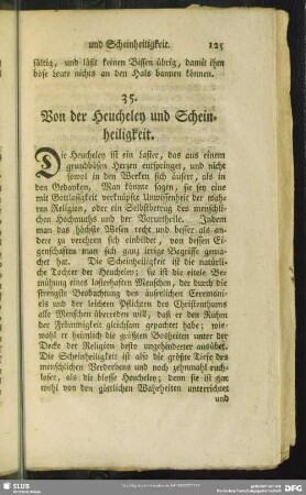 35. Von der Heucheley und Scheinheiligkeit