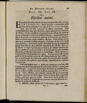 Cap. IX. De Motibus animi. - Caput. XIV. De Somno & Vigilis.