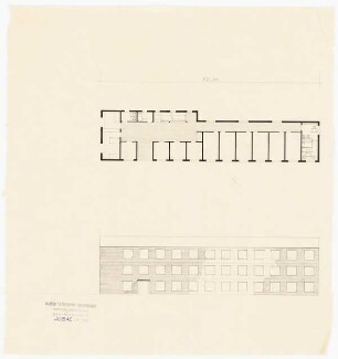 Evangelisches Diakonissenkrankenhaus Bethanien, Berlin-Kreuzberg Umbau. Schwesternhaus: Ansicht, Grundriss 1:200