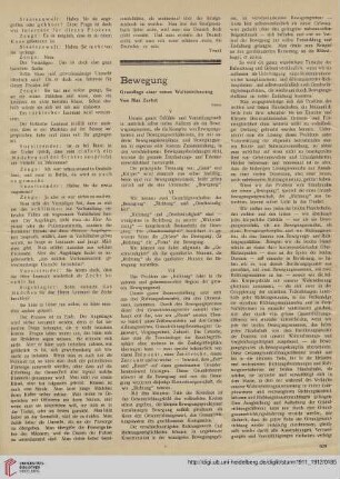 Bewegung : Grundlage einer neuen Weltanschauung