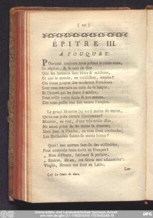Épitre III. A Fouquet.