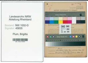 Entnazifizierung Brigitta Plum, geb. 13.01.1910 ()
