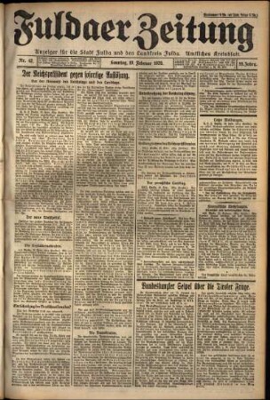 Erste Ausgabe vom Sonntag, den 19. Februar 1928.