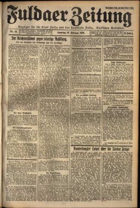 Erste Ausgabe vom Sonntag, den 19. Februar 1928.