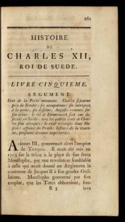 Livre Cinquieme