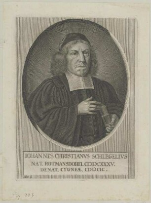 Bildnis des Iohannes Christianvs Schlegelivs