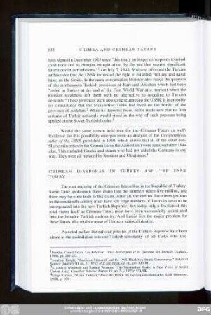 Crimean Diasporas In Turkey And The USSR Today