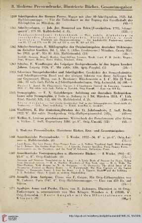 8. Moderne Pressendrucke, illustrierte Bücher, Erst- und Gesamtausgaben (Nr. 1268 - 1549)