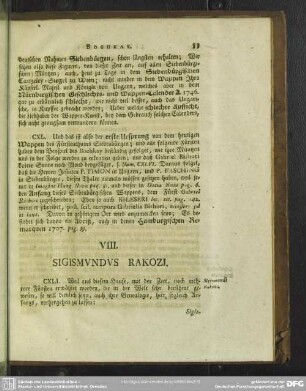 VIII. Sigismundus Rakozi