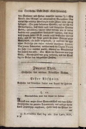 Zweyter Theil. Geschichte des mittlern Römischen Rechts.
