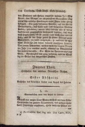 Zweyter Theil. Geschichte des mittlern Römischen Rechts.