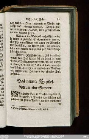 Das neunte Kapitel. Nitrum oder Salpeter.